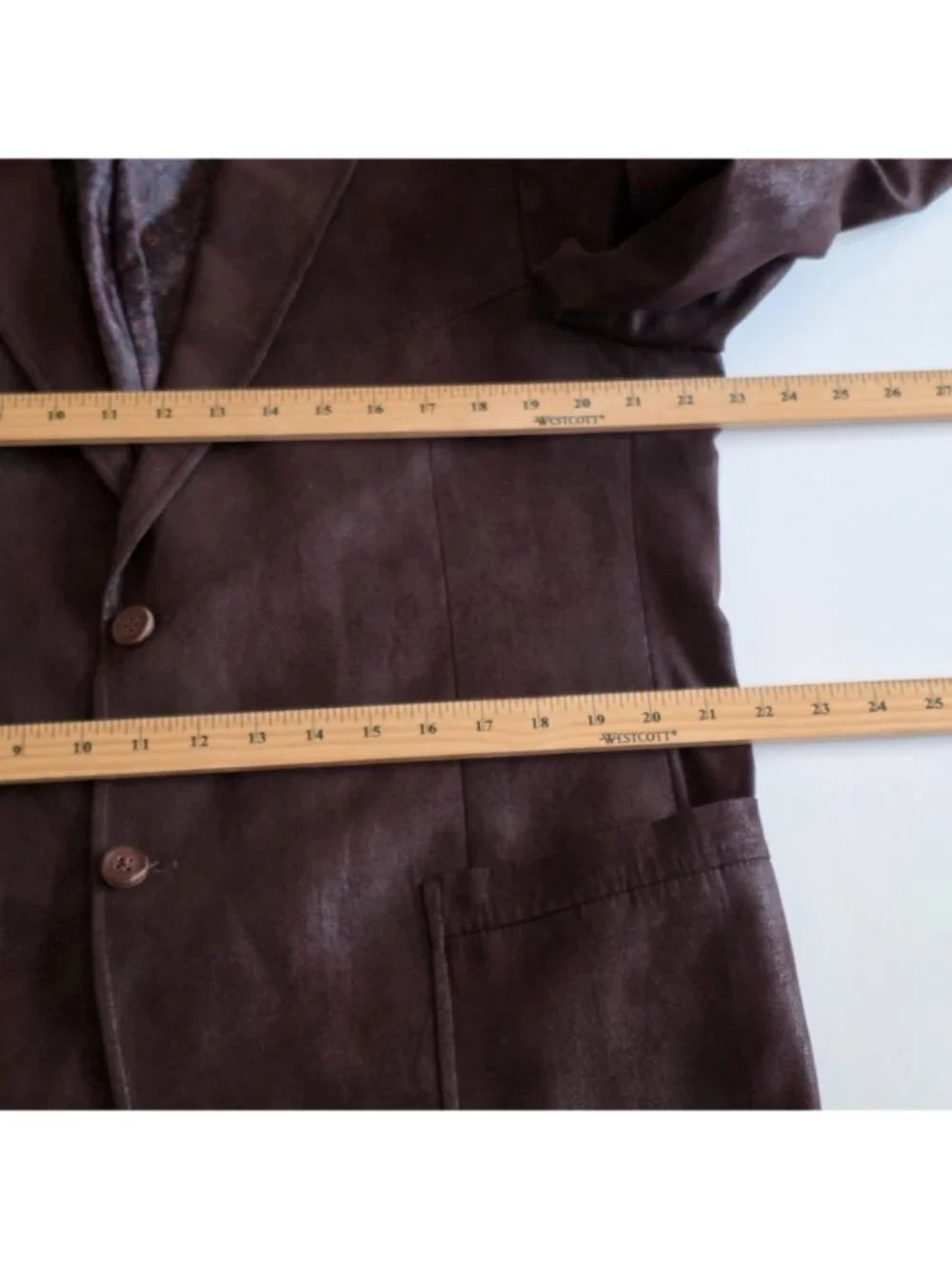 Coppley Clapton Blazer US 42R Brown Faux Suede Western Sport Coat Union Made